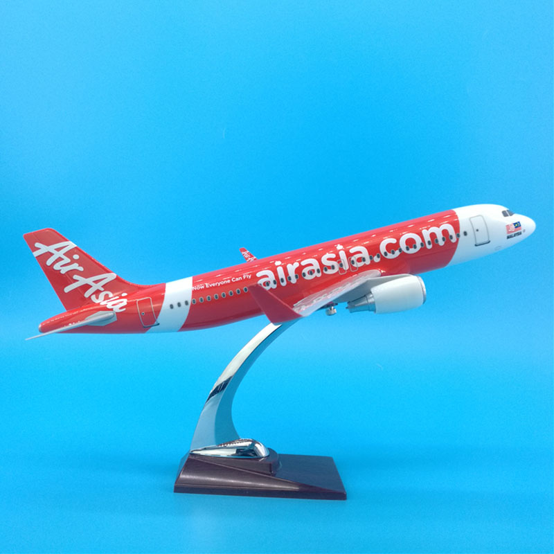 37CM Red classic Malaysia Air airline Aircraft Model 1/200 Scale plane Airbus A320-200 W base alloy resin Plastic airplane Toys