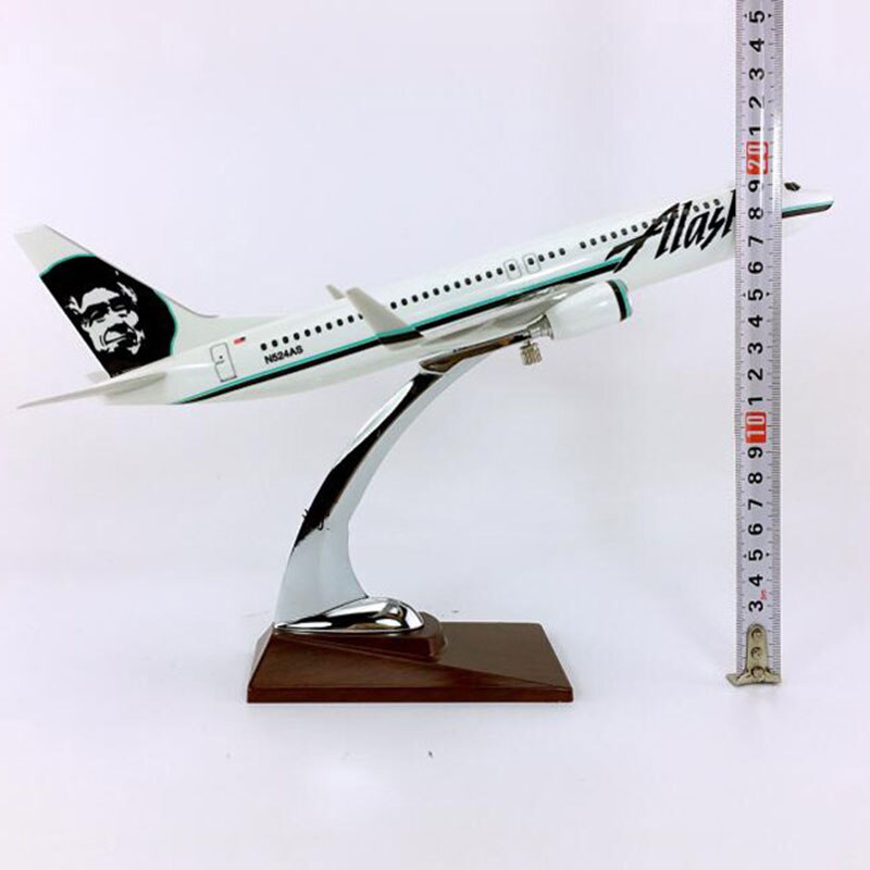 32cm 1/144 Scale Boeing B737-800 Model big ALASKA airlines airplane toys aircraft diecast W base plastic alloy plane collection