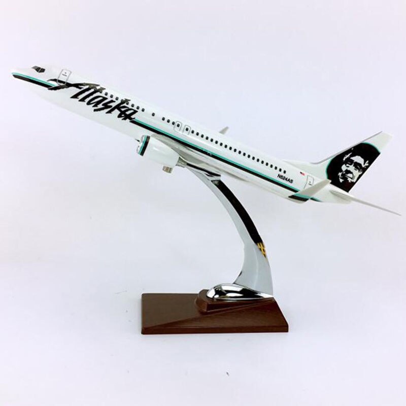 32cm 1/144 Scale Boeing B737-800 Model big ALASKA airlines airplane toys aircraft diecast W base plastic alloy plane collection