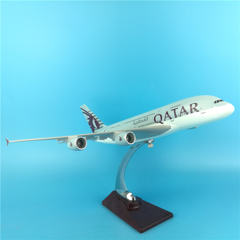 1:200 Scale Airbus A380 QATAR aircraft Model 37CM plane alloy airplane W base collectible display Plastic toy collection Gift 1:200 Scale Airbus A380 QATAR aircraft Model 37CM plane alloy airplane W base collectible display Plastic toy collection Gift
