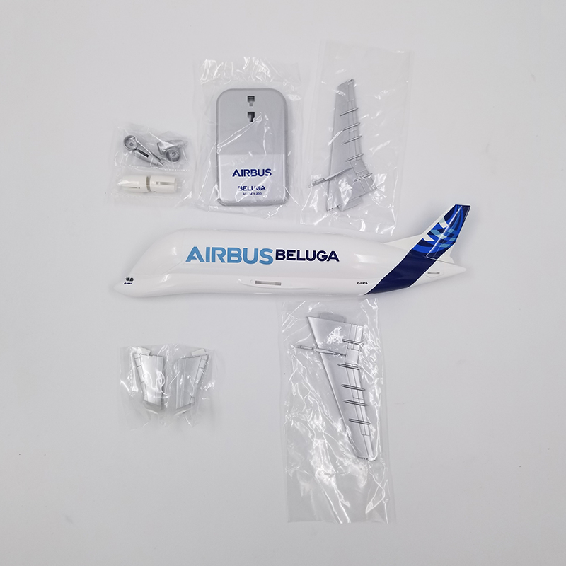 1:200 Small dolphin airplane Airbus A300-600ST Model BELUGA airlines Aircraft machine W base alloy diecast plane collectible
