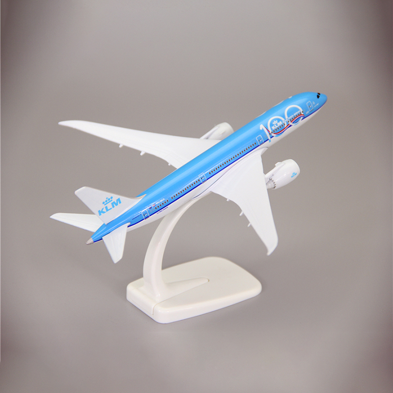 18CM Collectible Plane Model Diecast 1:400 Scale B787-10 KLM Airline Alloy Display Toy Airplane Aircraft Collection Toys