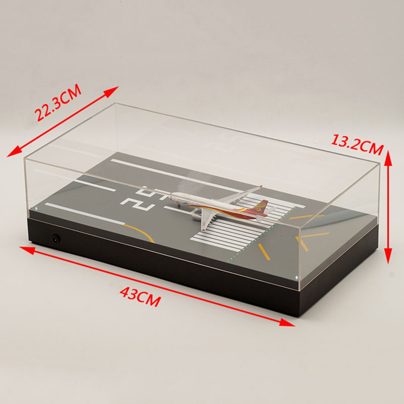 Aviation model 1: 400 scale airplane aircraft airplane model transparent display box with LED light scene collection gift