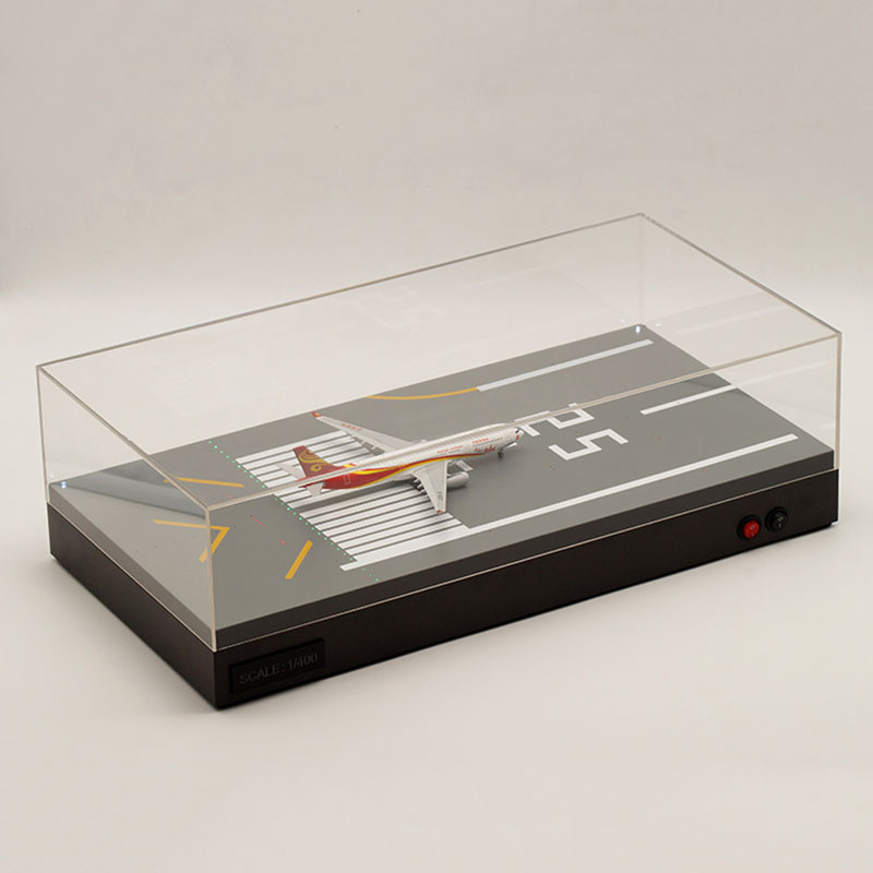 Aviation model 1: 400 scale airplane aircraft airplane model transparent display box with LED light scene collection gift