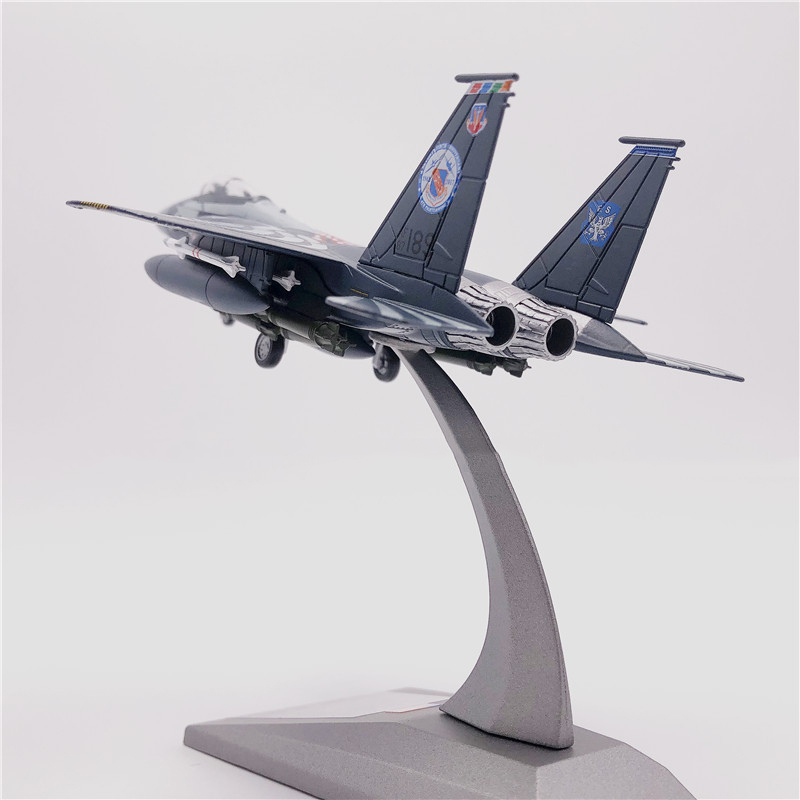 Diecast 1/100 Scale Military Model Toy F-15E Strike Eagle Mudhen Fighter USA Army Air Force Metal Plane Model Toys Collection