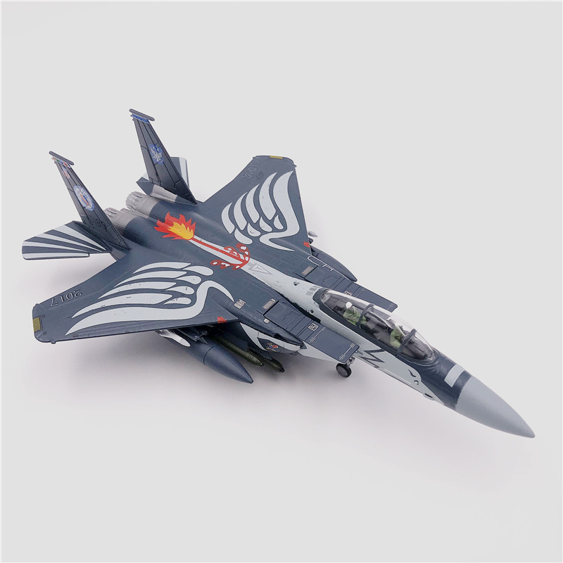 Diecast 1/100 Scale Military Model Toy F-15E Strike Eagle Mudhen Fighter USA Army Air Force Metal Plane Model Toys Collection