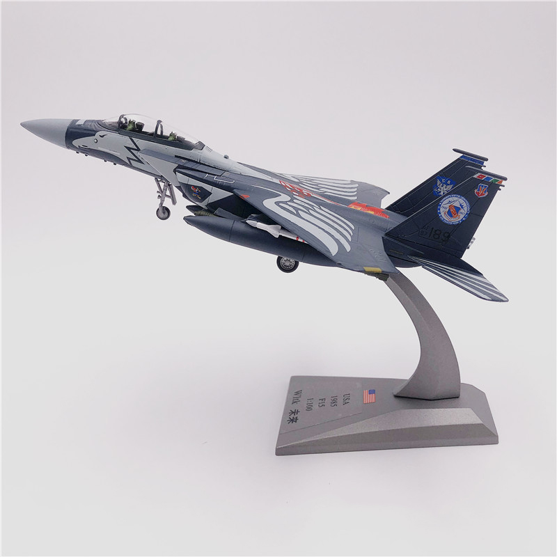 Diecast 1/100 Scale Military Model Toy F-15E Strike Eagle Mudhen Fighter USA Army Air Force Metal Plane Model Toys Collection