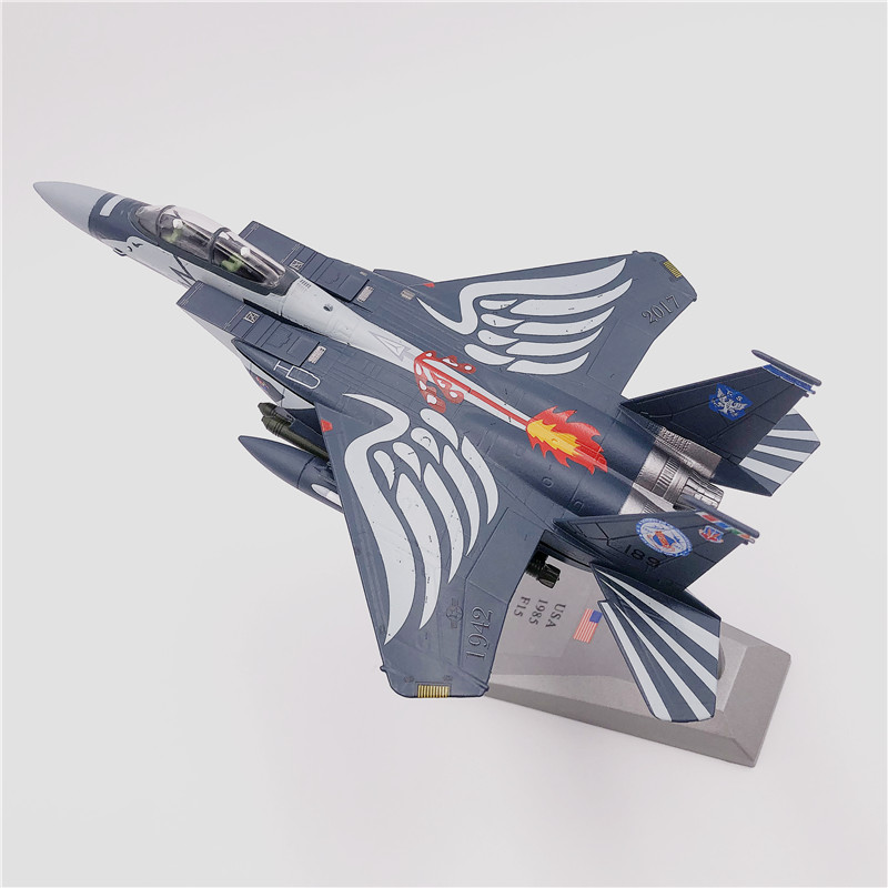 Diecast 1/100 Scale Military Model Toy F-15E Strike Eagle Mudhen Fighter USA Army Air Force Metal Plane Model Toys Collection