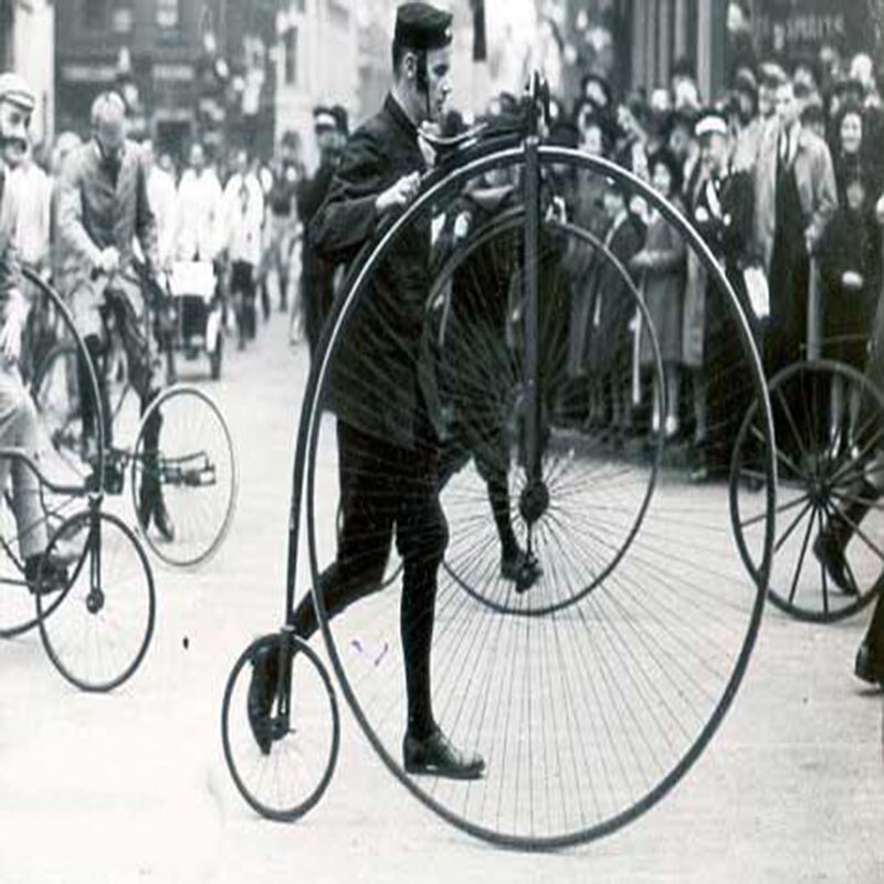 Diecast 1:10 Retro High-Wheel Bicycle Model Toy Ornaments Metal Simulation Bicycle Vintage Car Gifts Collectibles Ornaments