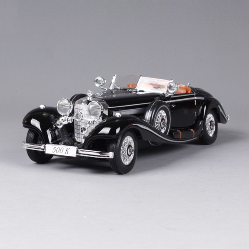 28CM High Quality Imitation Vintage Classic 1/18 Scale Diecast Alloy 500K Car Model Retro For Display Decoration Collection Gift