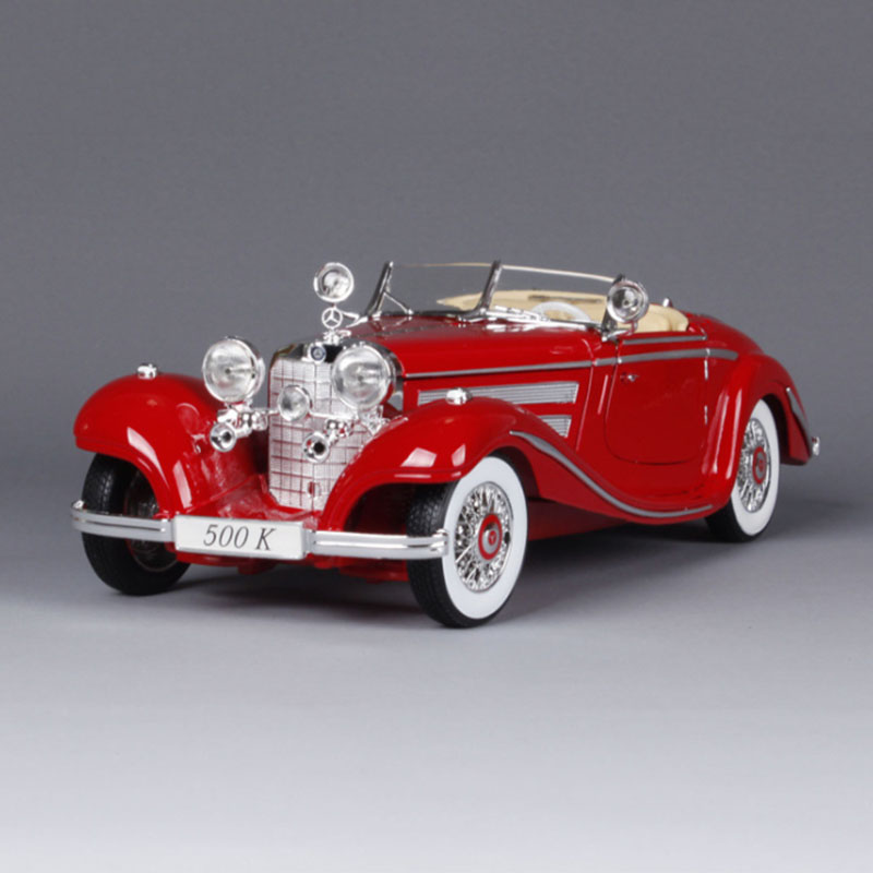 28CM High Quality Imitation Vintage Classic 1/18 Scale Diecast Alloy 500K Car Model Retro For Display Decoration Collection Gift