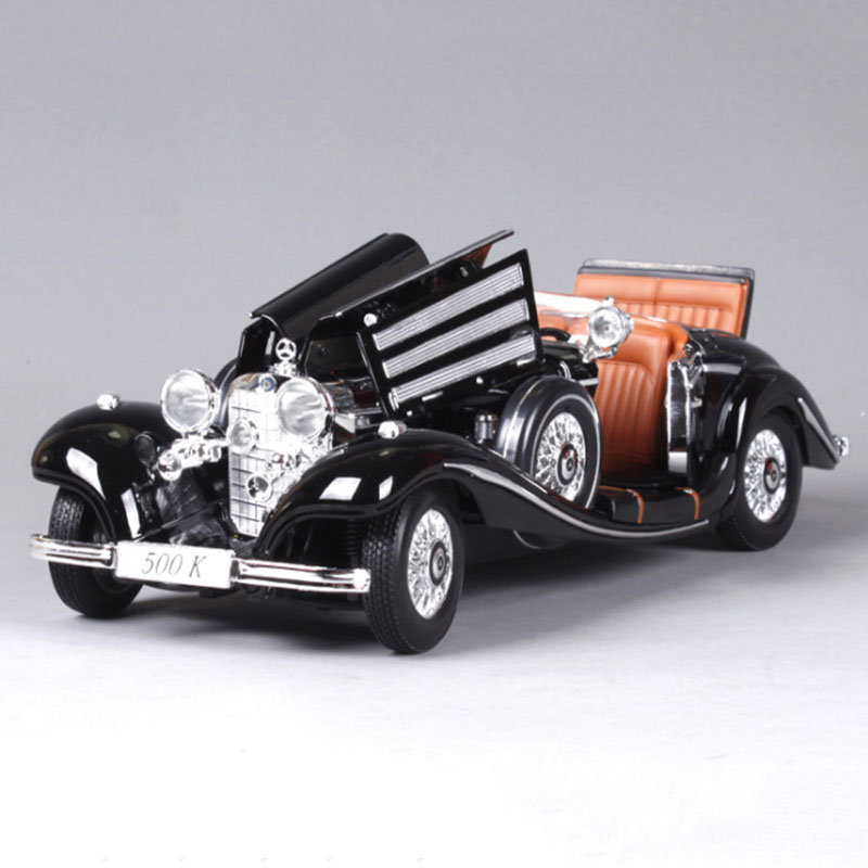 28CM High Quality Imitation Vintage Classic 1/18 Scale Diecast Alloy 500K Car Model Retro For Display Decoration Collection Gift