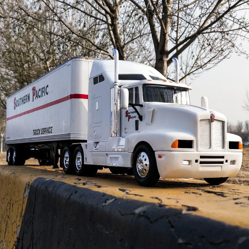 Die-cast Children's Toy Car Model 1/24 Scale T-600b Logistics Transport Truck Container Truck Alloy Simulation Trailer For Gift Die-cast Children's Toy Car Model 1/24 Scale T-600b Logistics Transport Truck Container Truck Alloy Simulation Trailer For Gift