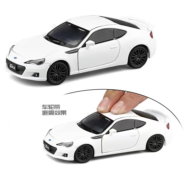 Diecast 1/32 Scale Subaru BRZ Coupe Car Alloy Toy Vehicle Model Steering Wheel Tire Linkage Collection Souvenir Boys Hot Sale