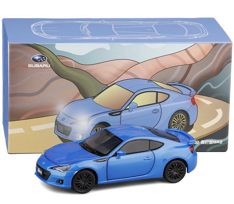 Diecast 1/32 Scale Subaru BRZ Coupe Car Alloy Toy Vehicle Model Steering Wheel Tire Linkage Collection Souvenir Boys Hot Sale