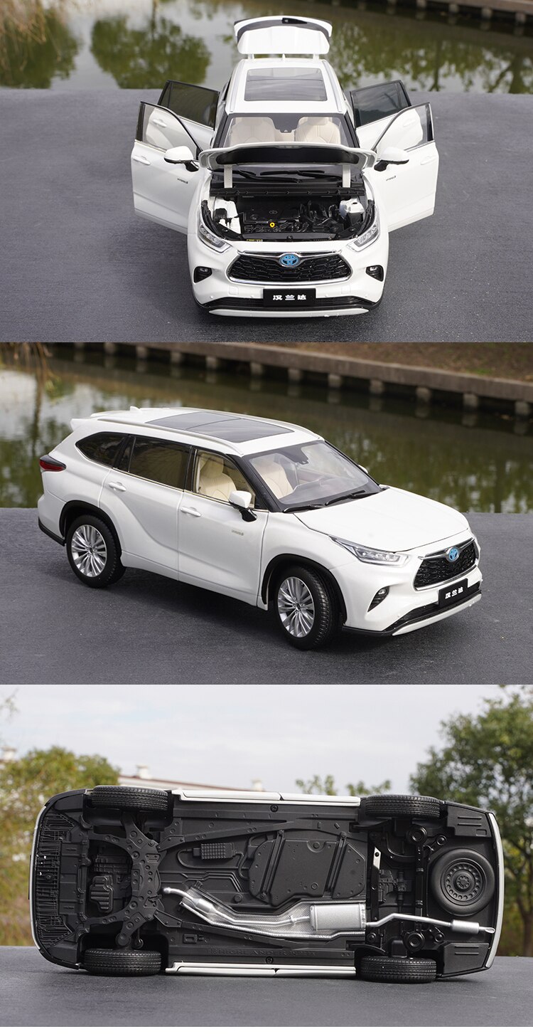 1:18 Scale Toyota Highlander 2021 Off-road Vehicle Suv Simulation Alloy Car Static Model Decoration Gift Display Boys Toy Car 1:18 Scale Toyota Highlander 2021 Off-road Vehicle Suv Simulation Alloy Car Static Model Decoration Gift Display Boys Toy Car