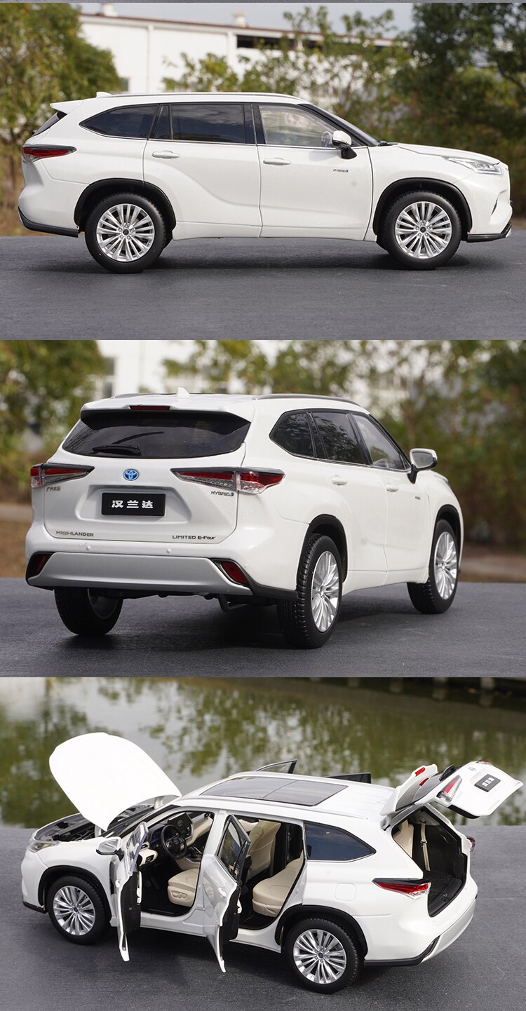 1:18 Scale Toyota Highlander 2021 Off-road Vehicle Suv Simulation Alloy Car Static Model Decoration Gift Display Boys Toy Car 1:18 Scale Toyota Highlander 2021 Off-road Vehicle Suv Simulation Alloy Car Static Model Decoration Gift Display Boys Toy Car