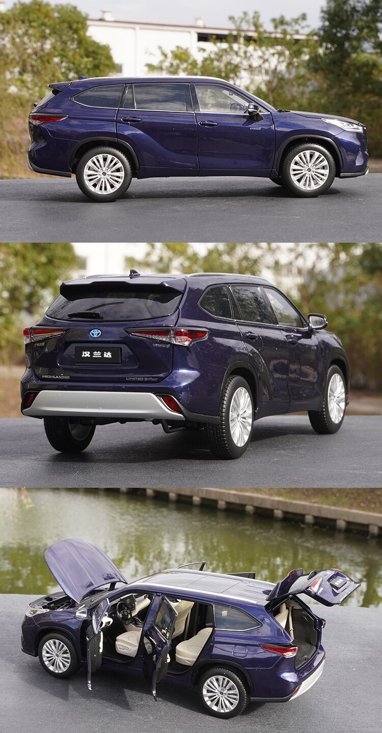 1:18 Scale Toyota Highlander 2021 Off-road Vehicle Suv Simulation Alloy Car Static Model Decoration Gift Display Boys Toy Car 1:18 Scale Toyota Highlander 2021 Off-road Vehicle Suv Simulation Alloy Car Static Model Decoration Gift Display Boys Toy Car