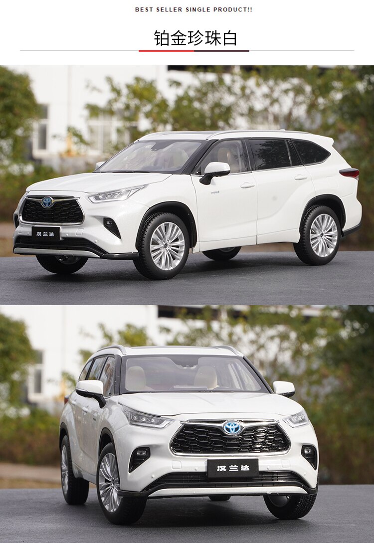1:18 Scale Toyota Highlander 2021 Off-road Vehicle Suv Simulation Alloy Car Static Model Decoration Gift Display Boys Toy Car 1:18 Scale Toyota Highlander 2021 Off-road Vehicle Suv Simulation Alloy Car Static Model Decoration Gift Display Boys Toy Car
