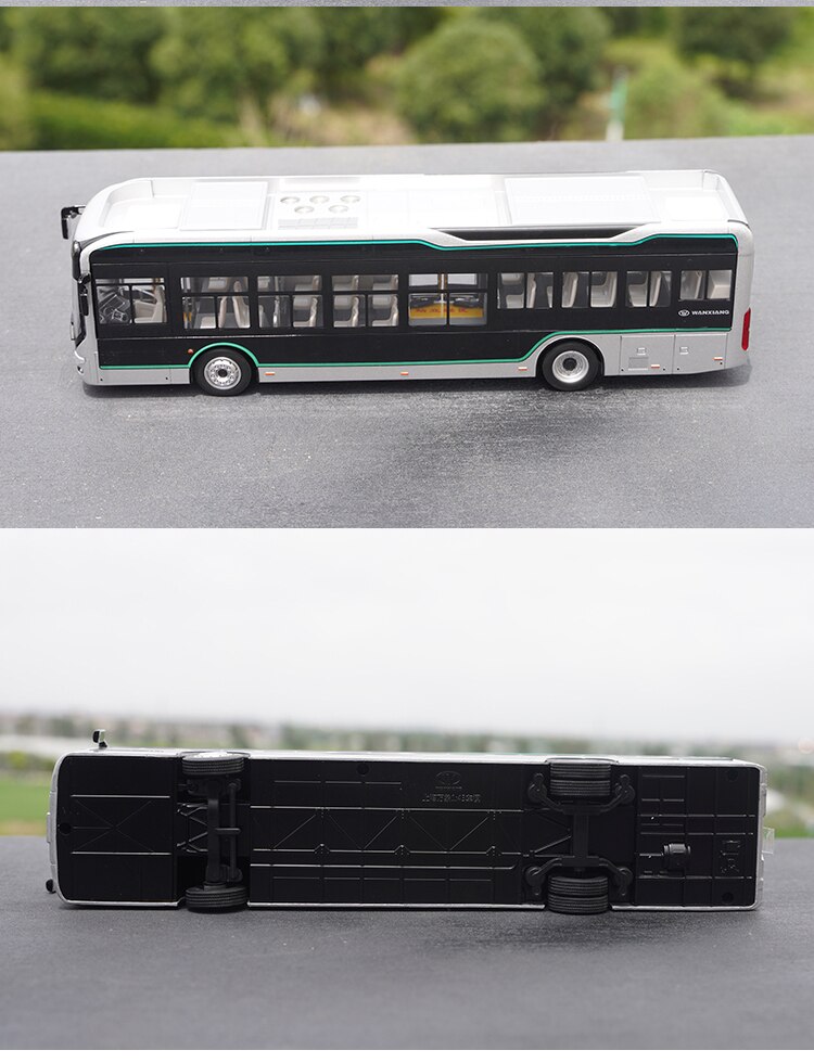 New 1:43 Scale Diecast Alloy New Energy Pure Electric Bus Shanghai Bus Model Collection Souvenir Fan Gift Vehicle Model Toy