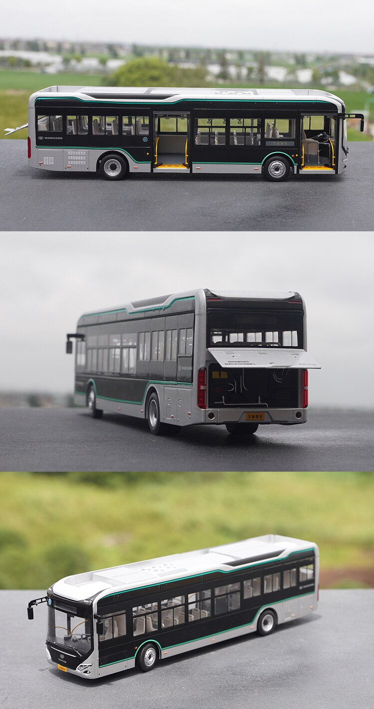 New 1:43 Scale Diecast Alloy New Energy Pure Electric Bus Shanghai Bus Model Collection Souvenir Fan Gift Vehicle Model Toy