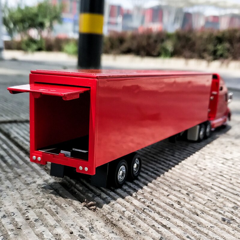 1/64 Scale Container Truck Rally Car Alloy Simulation Transport Truck Trailer Die-casting Static Model Boy Toy Gift Display