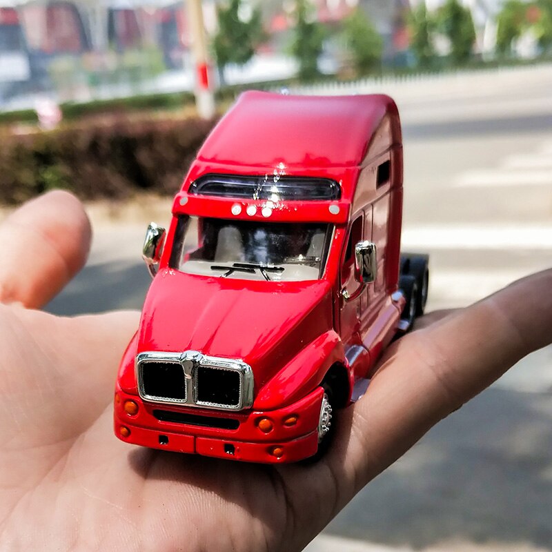 1/64 Scale Container Truck Rally Car Alloy Simulation Transport Truck Trailer Die-casting Static Model Boy Toy Gift Display