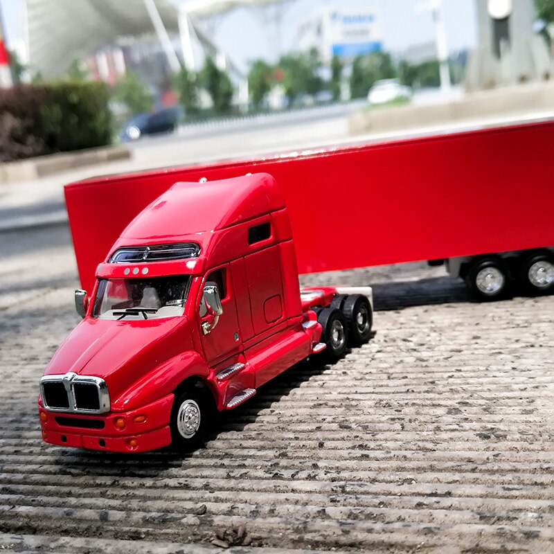 1/64 Scale Container Truck Rally Car Alloy Simulation Transport Truck Trailer Die-casting Static Model Boy Toy Gift Display