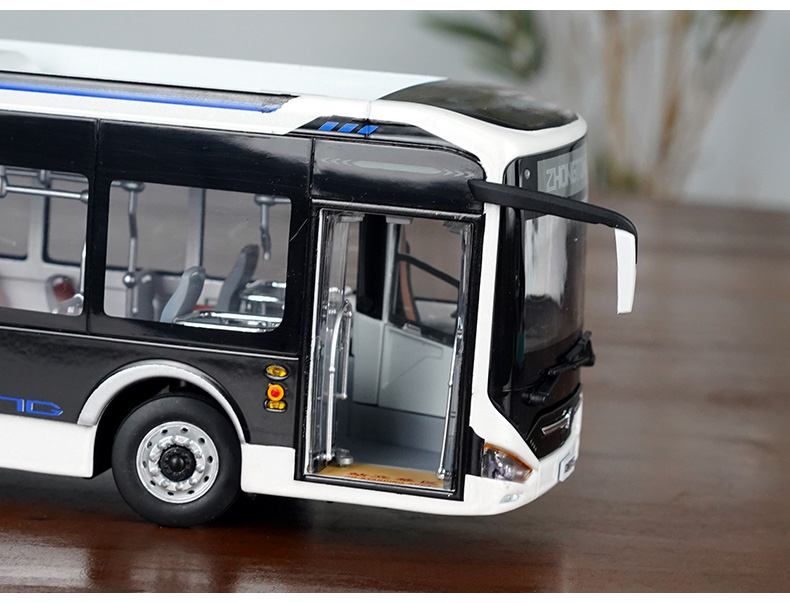Zhongtong Bus Toy Model 1:42 Scale Lck6126 Pure Electric City Bus Jinan Qingdao Automobile Alloy Simulation Collection Gift
