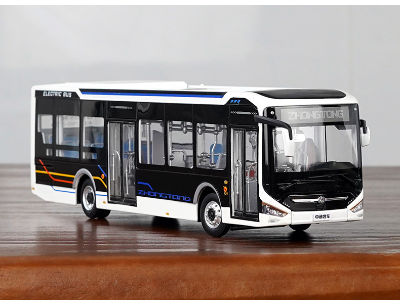Zhongtong Bus Toy Model 1:42 Scale Lck6126 Pure Electric City Bus Jinan Qingdao Automobile Alloy Simulation Collection Gift