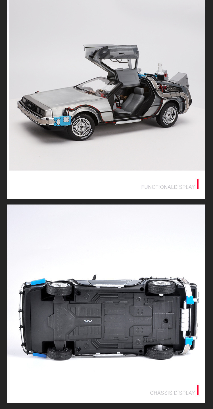 1/18 Scale Alloy Car Diecast Model Part 3 Time Machine DeLorean Vehicle Metal Toy Welly Back To The Future F Kid Children Gifts 1/18 Scale Alloy Car Diecast Model Part 3 Time Machine DeLorean Vehicle Metal Toy Welly Back To The Future F Kid Children Gifts