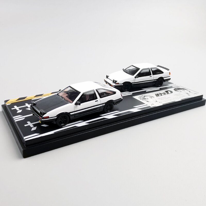 Diecast 1:64 Initial D AE86 NSX RX-7 Dual Car Set Scene Alloy Car Model Black And White Double Car Suit Toy Model Diecast 1:64 Initial D AE86 NSX RX-7 Dual Car Set Scene Alloy Car Model Black And White Double Car Suit Toy Model