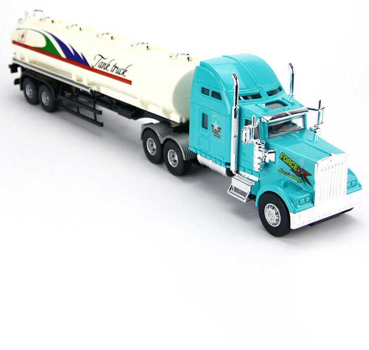 Children's Construction Vehicle Toy Car Model 1/24 Scale Transportation Large Truck Container Truck Simulation Trailer Boy Gift