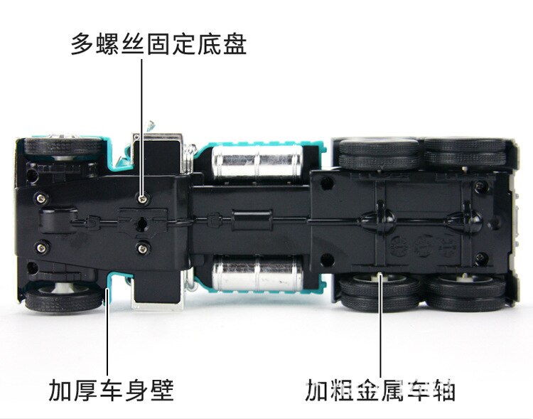 Children's Construction Vehicle Toy Car Model 1/24 Scale Transportation Large Truck Container Truck Simulation Trailer Boy Gift