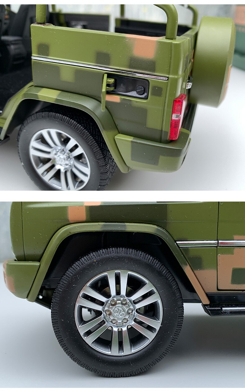 Diecast 1:18 Scale BAIC B80C Military Parade Car Guide Car Metal Model Alloy Simulation Adult Gift Collection Car Children's Toy