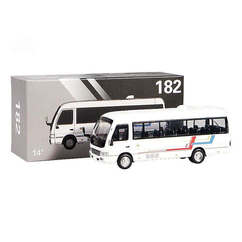 Die-cast Alloy Car Model Toy For 1/64 scale Coaster Medium Bus No. 182 Desktop Decoration Gift for Friend Adult & Child Toy Car Die-cast Alloy Car Model Toy For 1/64 scale Coaster Medium Bus No. 182 Desktop Decoration Gift for Friend Adult & Child Toy Car