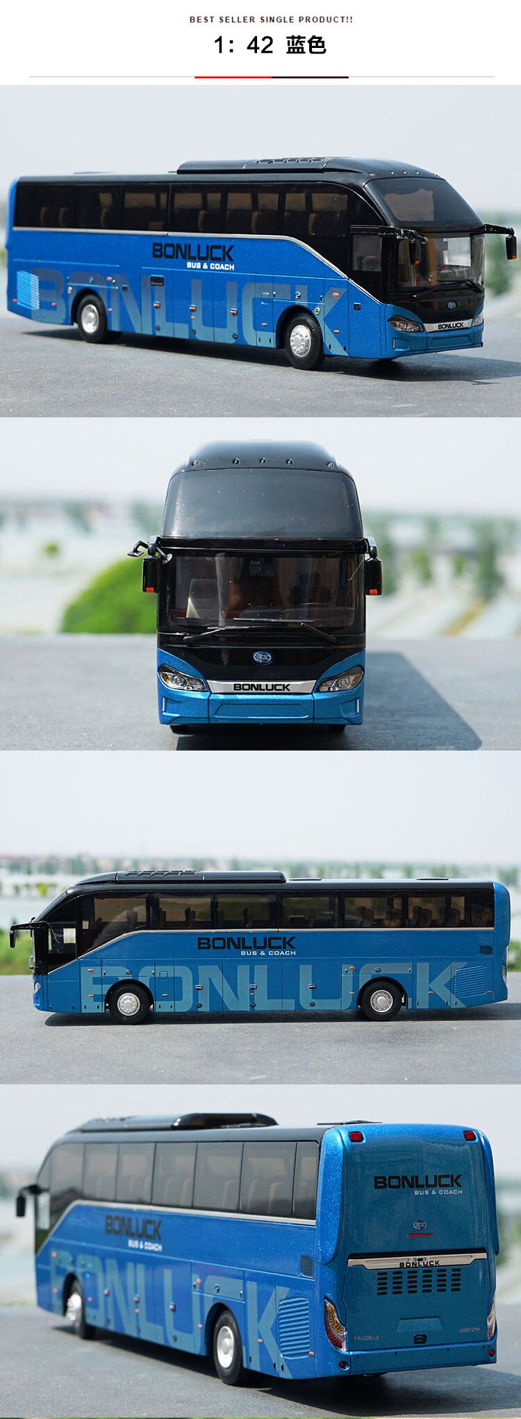 Die-casting 1:42 Scale Bonluck Falcon Lx Road Bus Touring Vehicle Simulation Alloy Adult & Child Collectible Toys Cars Fan Gifts Die-casting 1:42 Scale Bonluck Falcon Lx Road Bus Touring Vehicle Simulation Alloy Adult & Child Collectible Toys Cars Fan Gifts