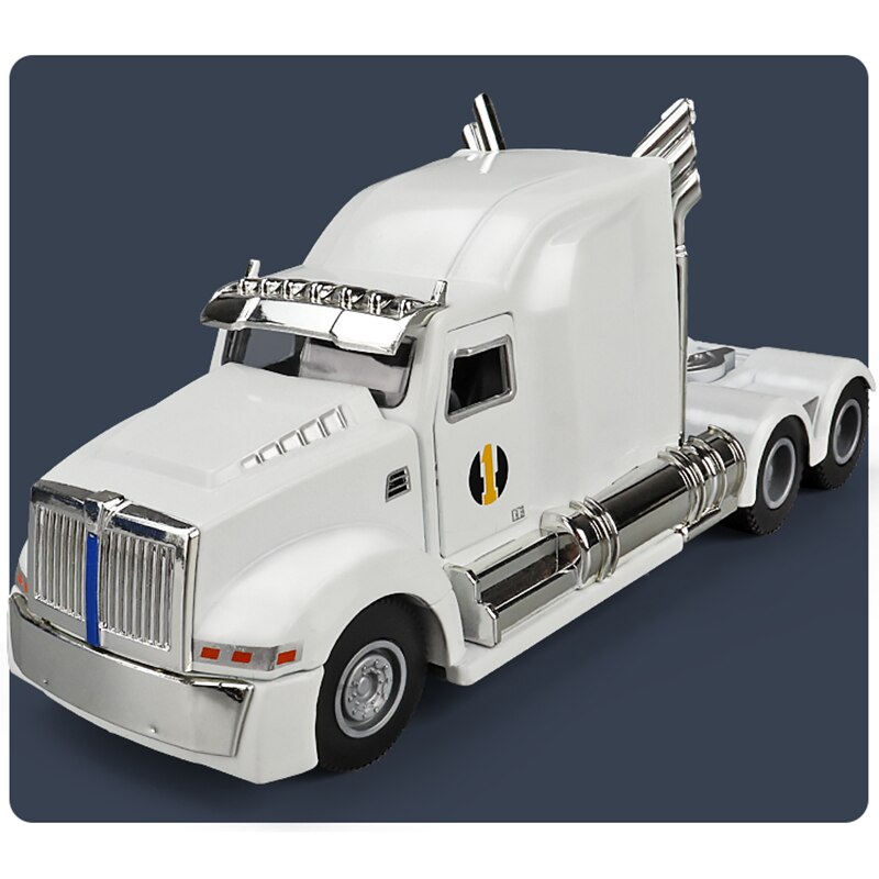Die-casting 1/50 Scale Heavy Truck Transporter Alloy Simulation Trailer Container Truck Oil Tanker Children's Toy Gift Display