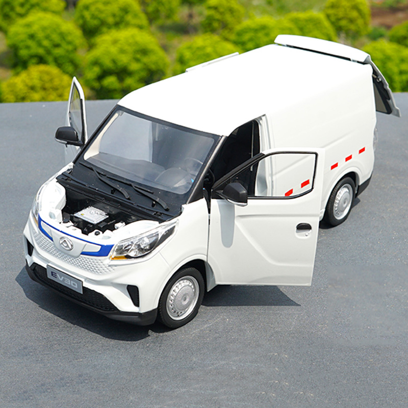 1/18 Scale EV30 Electric Commercial Vehicle Transport Die-cast Alloy Car Model Diecast Metal Van Toy Souvenir Display Gift