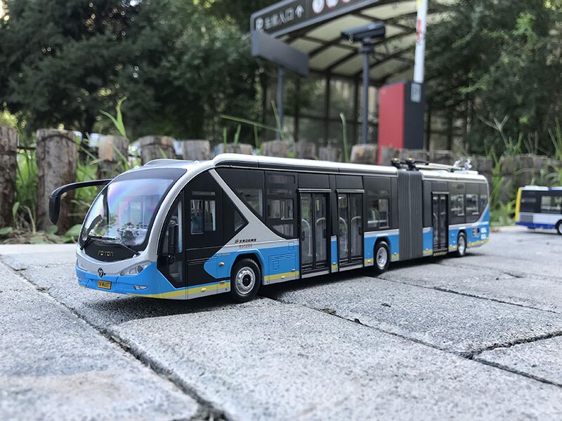 BRT1 Road 1:43 Scale Beijing Bus Futian Shuangyuan Trolleybus Simulation Alloy Bus Model Collection Adults & Kids Gift Display