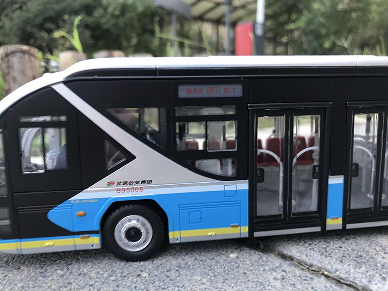 BRT1 Road 1:43 Scale Beijing Bus Futian Shuangyuan Trolleybus Simulation Alloy Bus Model Collection Adults & Kids Gift Display
