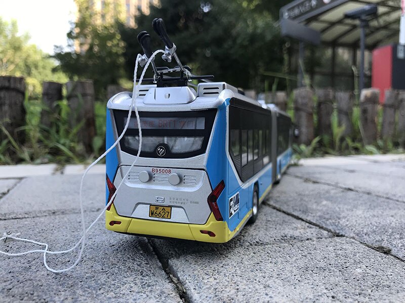 BRT1 Road 1:43 Scale Beijing Bus Futian Shuangyuan Trolleybus Simulation Alloy Bus Model Collection Adults & Kids Gift Display