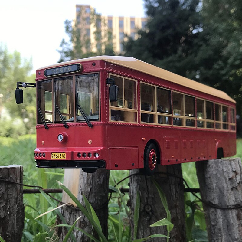 Die-casting 1:43 Beijing Bus Dangdang Car Tourist Sightseeing Bus Simulation Alloy Car Model Wheels Rotatable Gift Show Toy Car