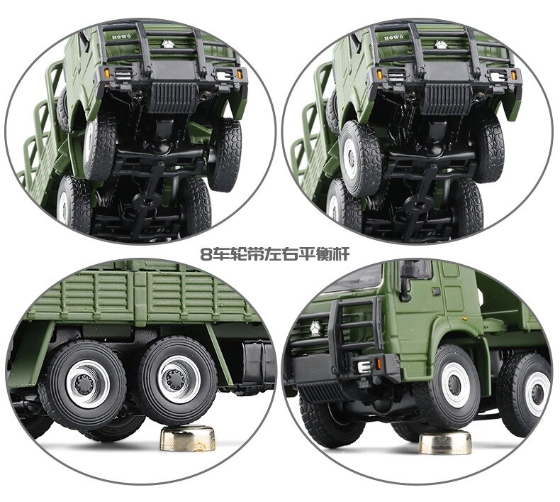 Howo 8x8 Military Truck 1/64 Scale Metal Die-cast Troop Carrier Eight-wheel Balance Shaft Car Alloy Simulation Model Toys Gifts Howo 8x8 Military Truck 1/64 Scale Metal Die-cast Troop Carrier Eight-wheel Balance Shaft Car Alloy Simulation Model Toys Gifts