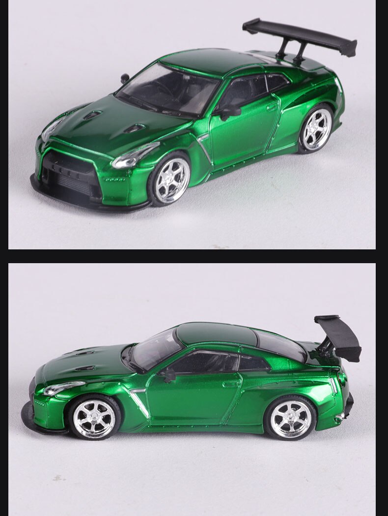 Die-casting 1:64 Scale Nissan Gtr Wide Body Sports Car Simulation Alloy Metal Car Model Adult Collection Toy Home Decoration Art