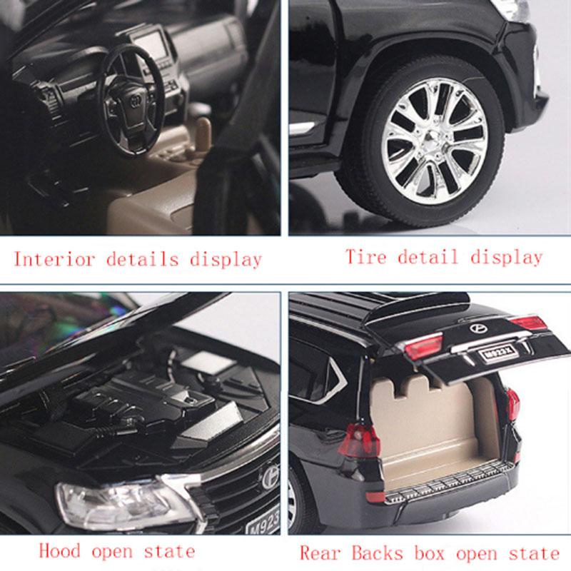 LX570 Diecast 1:24 Scale Alloy Simulation Car Model Metal Off-road Pull Back Car Toy Model Children''s Gift Collection Display LX570 Diecast 1:24 Scale Alloy Simulation Car Model Metal Off-road Pull Back Car Toy Model Children''s Gift Collection Display