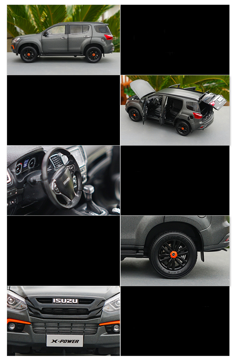 Simulation car model 1:18 scale MU-X die-casting off-road vehicle alloy car metal car child toy souvenir adult gift display Simulation car model 1:18 scale MU-X die-casting off-road vehicle alloy car metal car child toy souvenir adult gift display