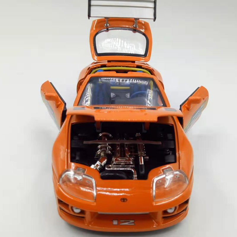 1:24 Fast F8 Diecast Metal Alloy Car Brian's TOYOTAs SUPRA Alloy Auto Street Race Model Car Toys F Children Collection Gifts
