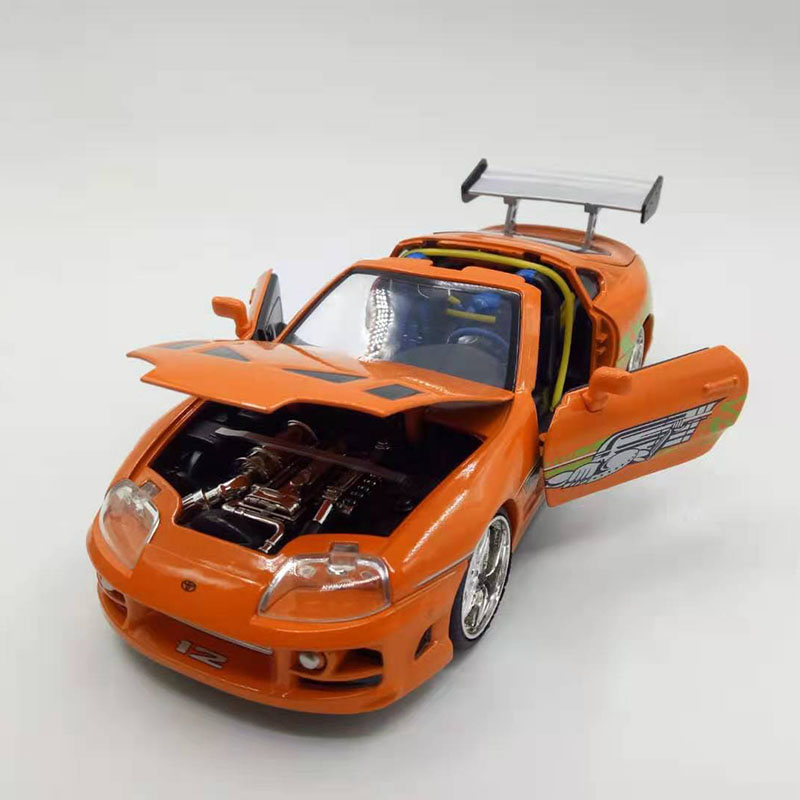 1:24 Fast F8 Diecast Metal Alloy Car Brian's TOYOTAs SUPRA Alloy Auto Street Race Model Car Toys F Children Collection Gifts