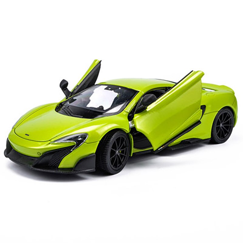 WELLY Diecast 1:24 Scale Mclaren 675LT Supercar Model Decoration Simulation Alloy Metal Vehicle Model Boys Birthday Gift Toy Car